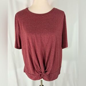 JS Amazon Brand Front Twist Short Sleeve Tee Shirt